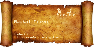 Maskal Arion névjegykártya
